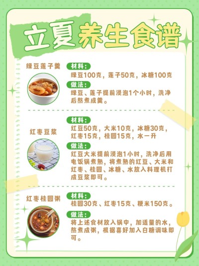 立夏养生食谱攻略小红书配图