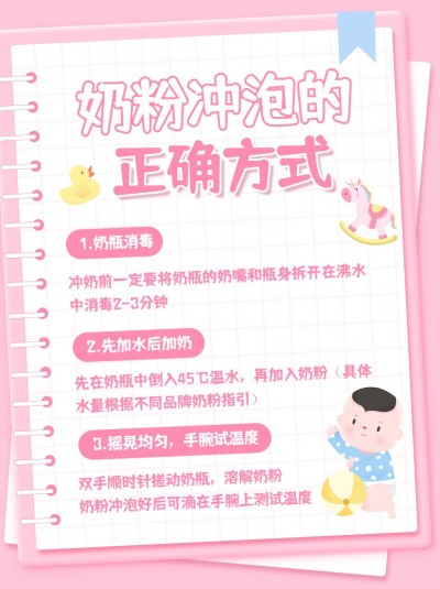 奶粉正确冲泡方式科普攻略小红书配图套装