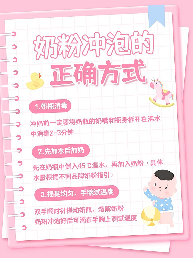奶粉正确冲泡方式科普攻略小红书配图套装
