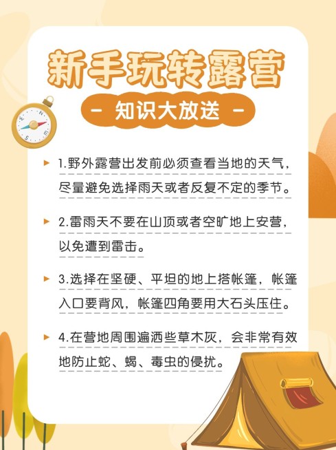 户外露营知识科普小红书配图预览效果