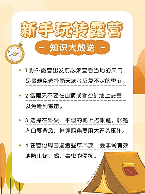 户外露营知识科普小红书配图