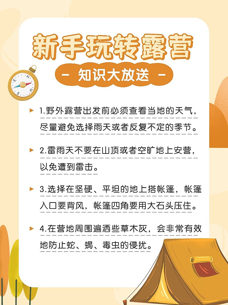 户外露营知识科普小红书配图