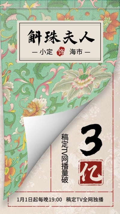 古风影视剧宣传海报数据战报喜报