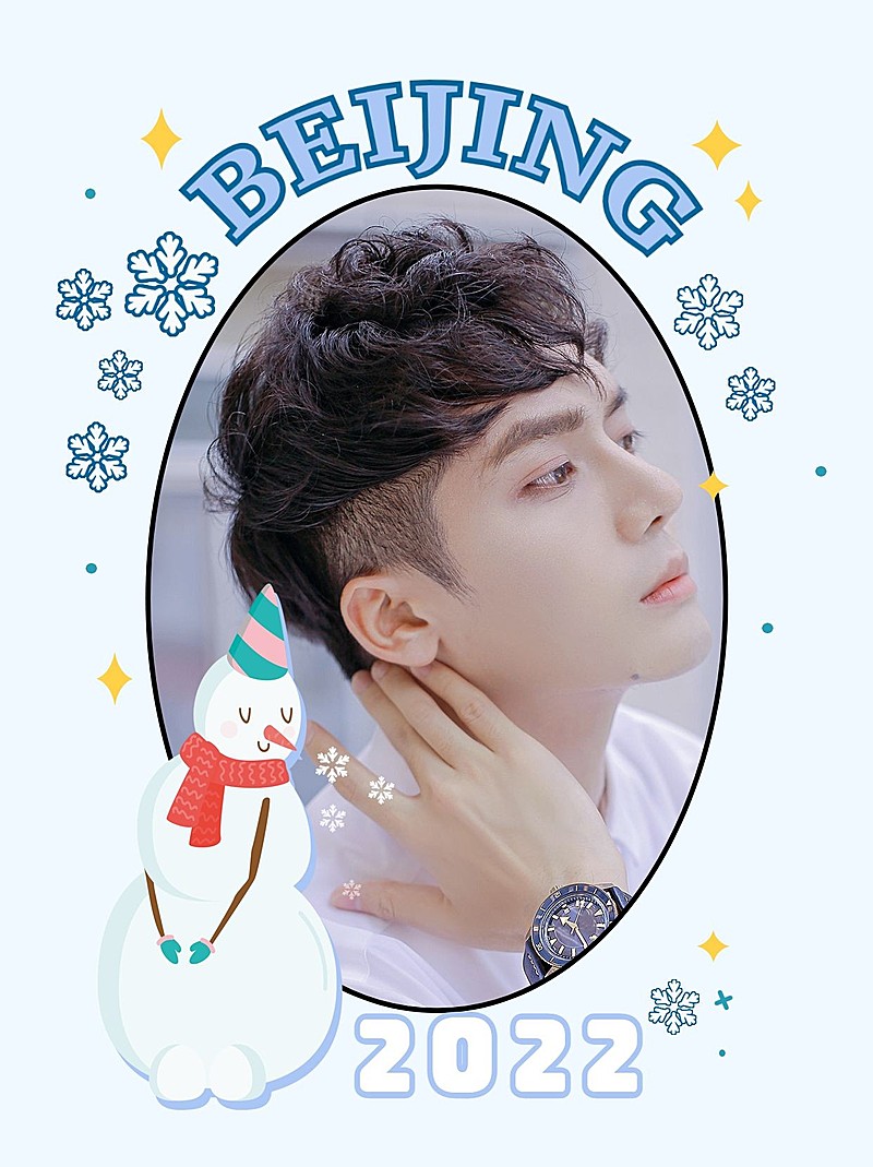 冬奥会创意晒照雪人相框小红书配图