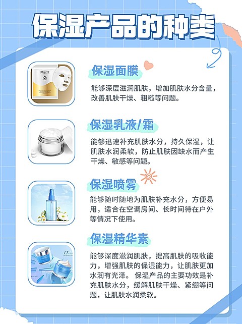 手帐风小红书护肤品保湿产品种类小红书配图套装