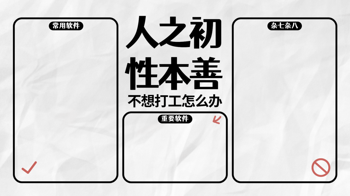 简约趣味打工人电脑分区壁纸预览效果
