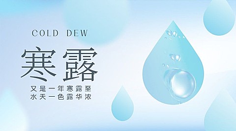 寒露节气祝福水墨简约设计横版海报