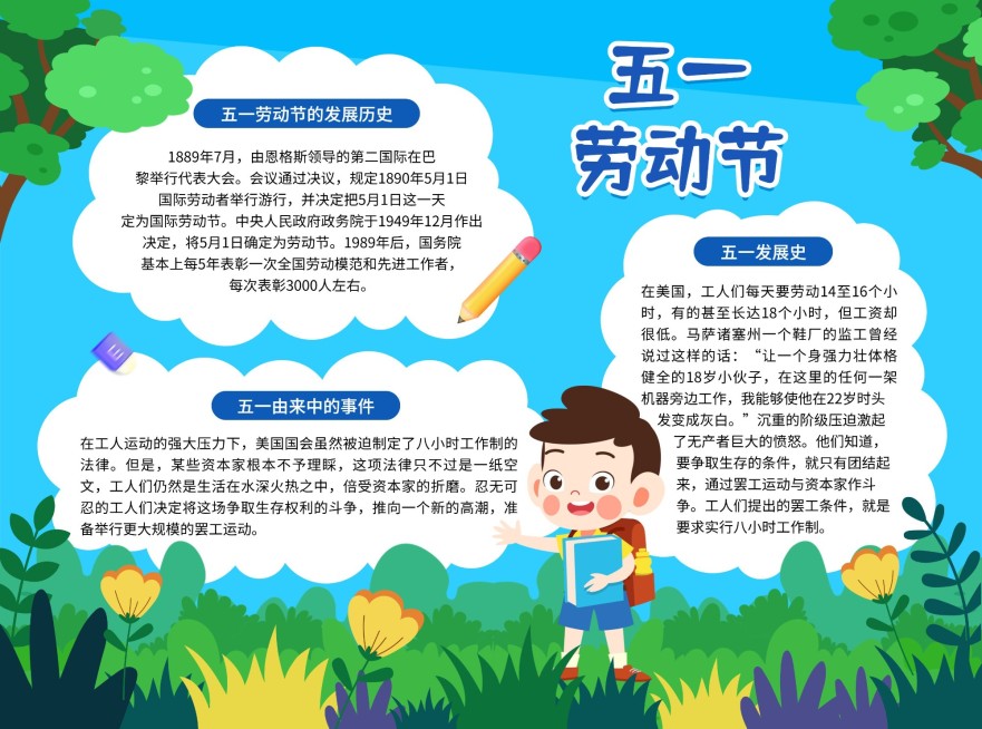 五一劳动节手抄报预览效果