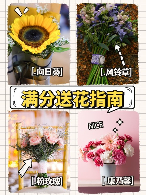 简约清新母亲节送花指南攻略小红书封面配图预览效果