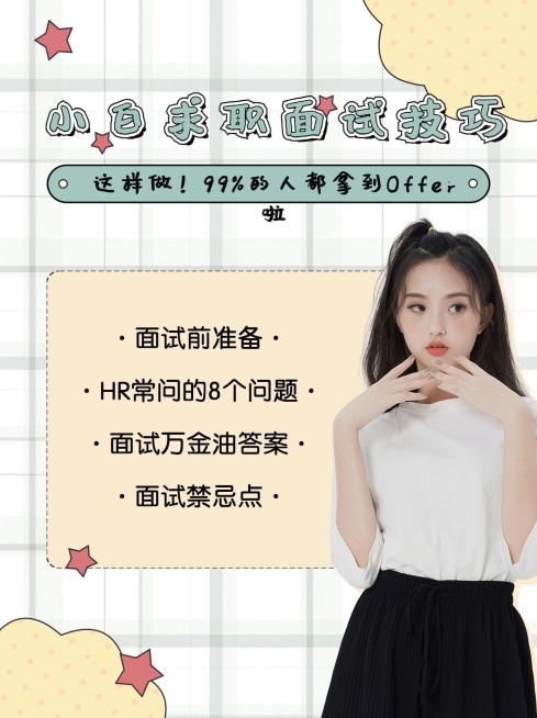 清新风职场知识科普小红书封面配图预览效果