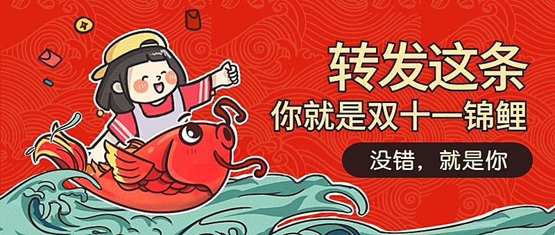 双十一转发锦鲤/课程/公众号首图