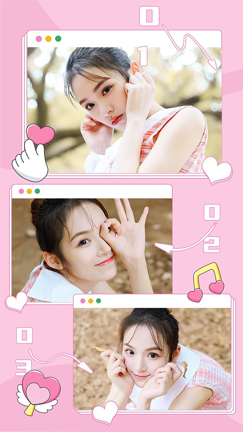 生活娱乐晒照拼图可爱清新竖版海报