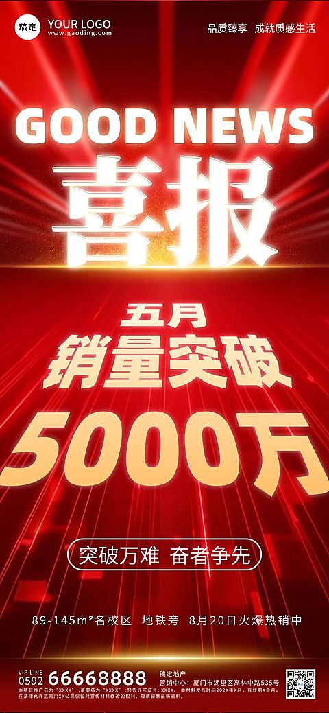 销售业绩大字喜报