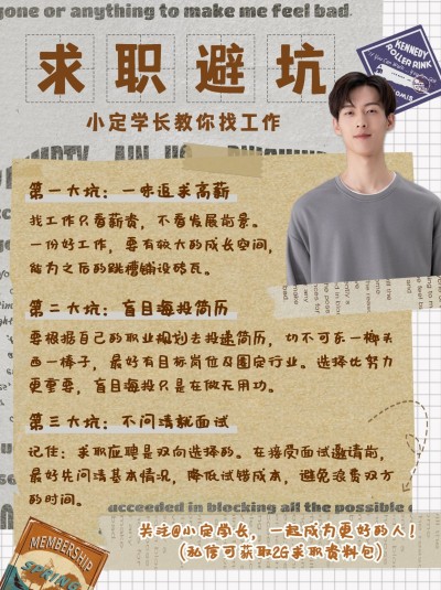 复古拼贴风求职应聘小红书封面配图