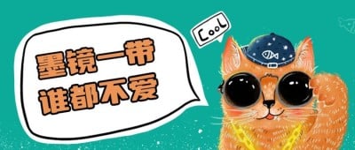 墨镜一带谁都不爱/猫傲娇/大佬/萌宠趣味公众号首图