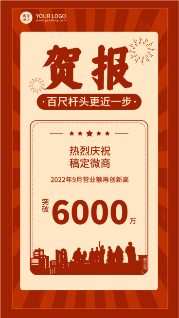 微商营业额业绩表彰喜报预览效果