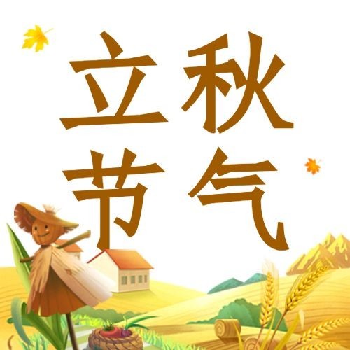 立秋节气祝福插画创意公众号次图预览效果