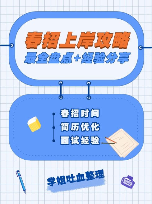 简约春招求职攻略小红书封面配图预览效果