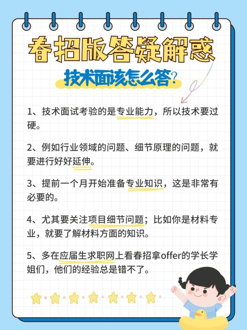 可爱创意春招求职面试攻略小红书封面配图预览效果