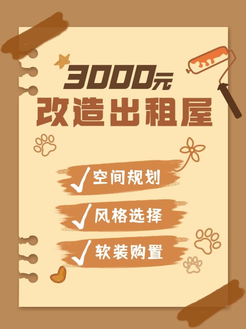 免费拙气涂鸦风家居家装攻略指南小红书套装封面预览效果