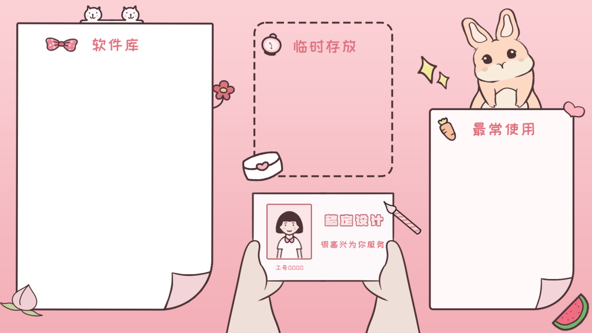 趣味打工人电脑分区壁纸预览效果