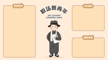 觉醒年代趣味打工人电脑桌面分区壁纸