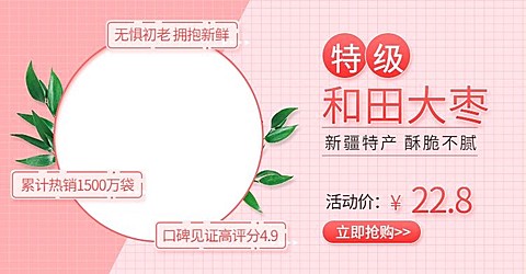 食品特产红枣促销海报banner