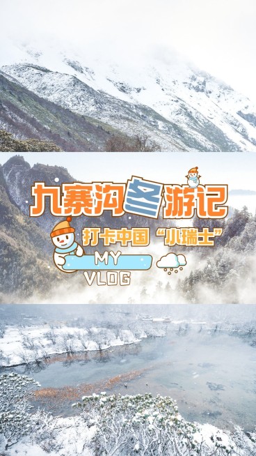 旅游出行冬季vlog视频清新竖版视频封面预览效果