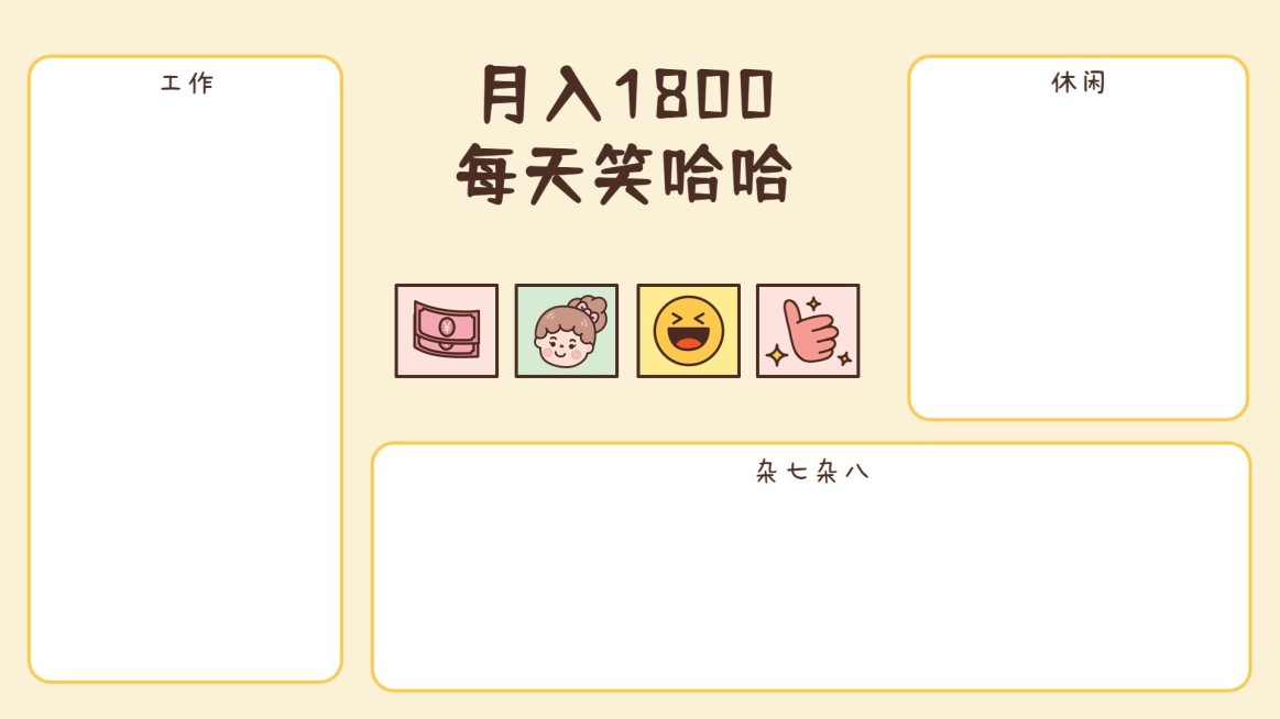 趣味插画打工人电脑桌面分区壁纸预览效果