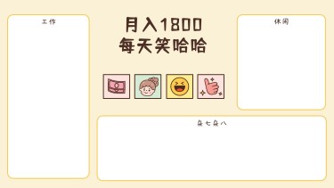 趣味插画打工人电脑桌面分区壁纸