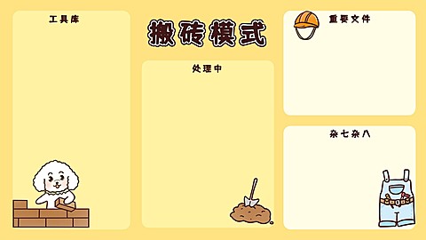 打工人可爱卡通插画分区电脑壁纸