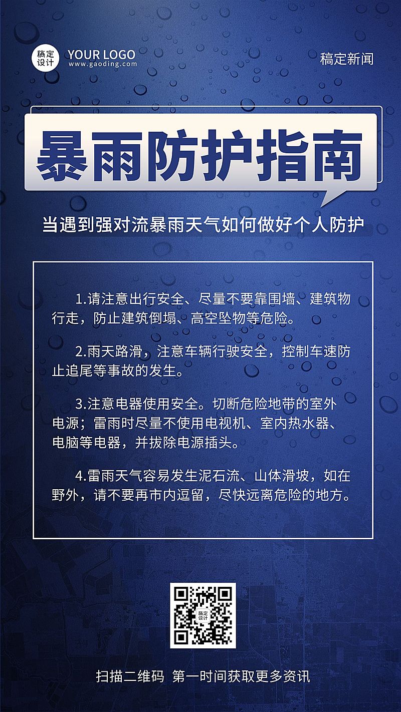 暴雨预防宣传海报