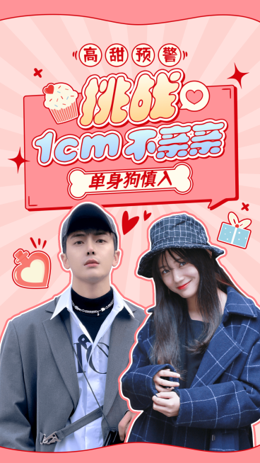 简约创意情人节情侣挑战竖版视频封面预览效果