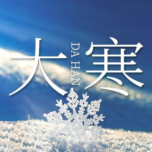 大寒节气雪花特写祝福公众号次图预览效果