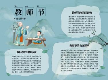 教师节知识科普手绘卡通手抄报