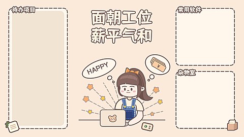 趣味打工人电脑桌面分区壁纸