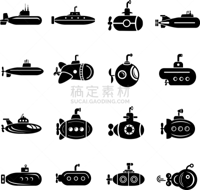 潜水艇,计算机图标,分离着色,海洋,船,矢量,水,标志,运输