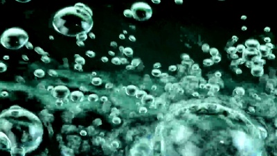 玻璃背景下的水油气泡