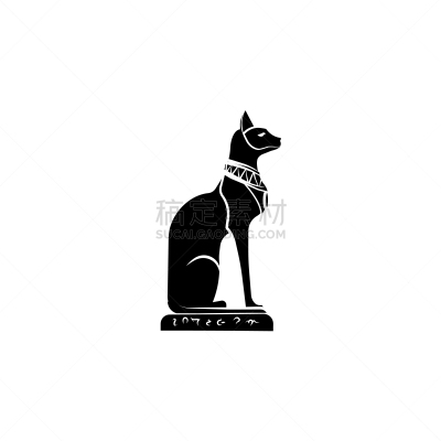 埃及,女神,猫,黑色,计算机图标,卷着的,直的,哺乳纲,自然美,坐