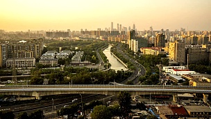 北京的现代天际线和建筑，延时摄影-股票视频