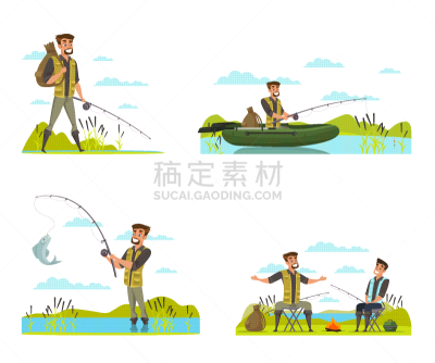 fisherman on fishing set