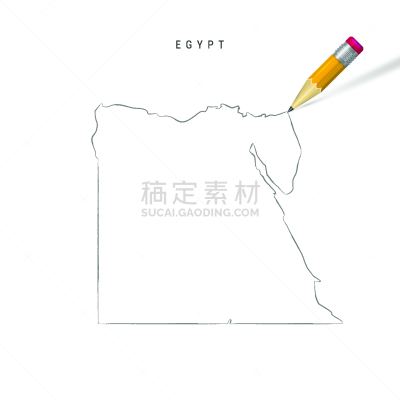 埃及,轮廓,矢量,白色背景,铅笔画,分离着色,国内著名景点,空的,背景分离,铅笔