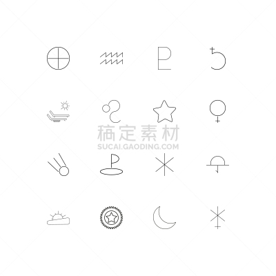 轮廓,直的,计算机图标,水瓶座,图像,矢量,冥王星,标志,月亮,日落