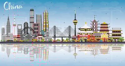 名声,城市天际线,重庆,旅行者,非都市风光,旅游目的地,反射,剪影,旅游