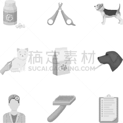 兽医,动物,门诊部,药,图像,矢量,分离着色,生病