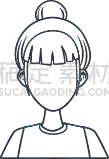 青年女人,卡通,可爱的,白色,商务,人,概念,肖像,图像,违约