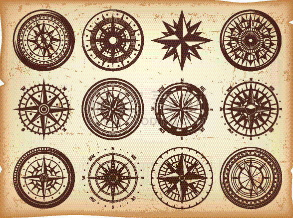 计算机图标,航海罗盘,羊皮纸,风,海洋,船,纬度,矢量,复古,航海