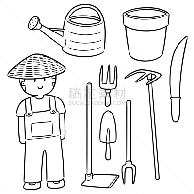 园艺,园艺器具,农业,喷壶,设备用品,植物,夏天,商品,布置,绘制
