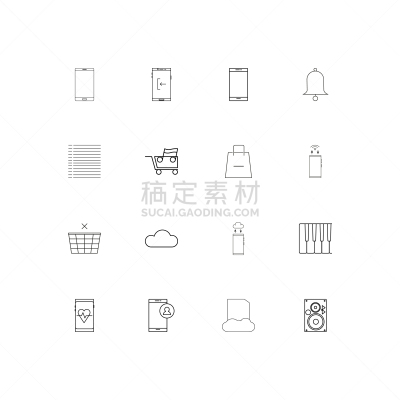 轮廓,直的,计算机图标,篮子,文档,云,购物袋,矢量,音像店,移开