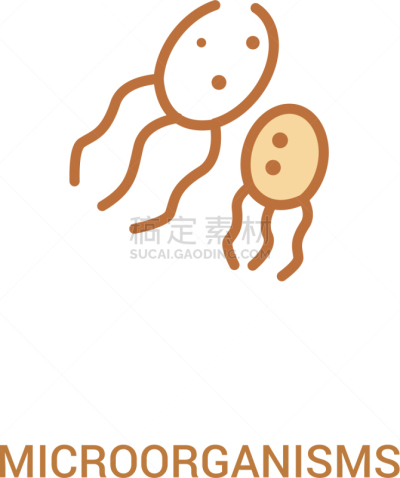 微生物,两个物体,线条,概念,简单,计算机图标,生物学,微生物学,健康保健,直的